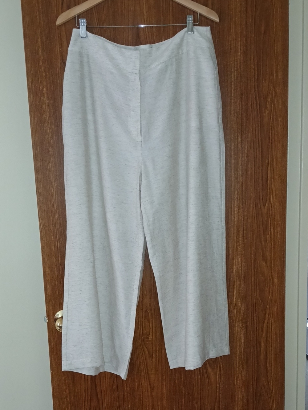 Women's Wide-Leg Linen-Blend Pants in Light Cream